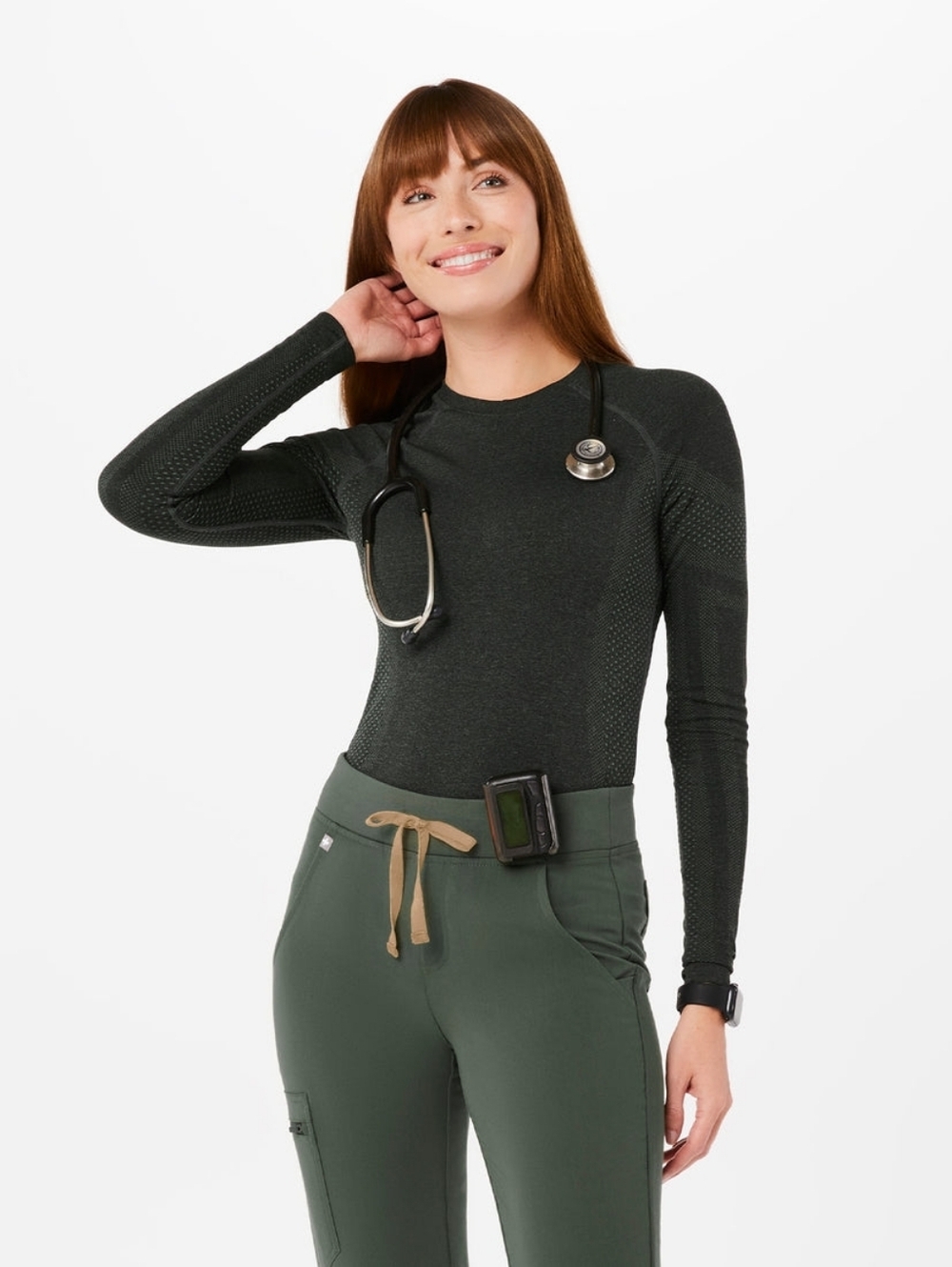 FIGS Women Long Sleeve Top Shirt Seamless Size XS Black Color Stretch And Comfy